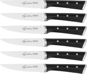 LAGOSTINA Set Coltelli da Bistecca 6 Coltelli in Accaio Inox con Lama Raffreddata Confezione con 6 Coltelli da Bistecca 11cm Resistenti alla Corros