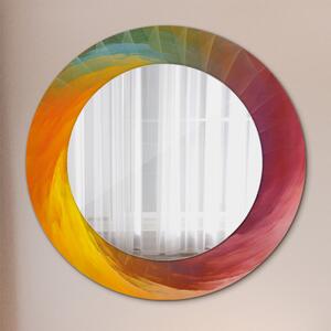 Specchio rotondo cornice con stampa Spirale ipnotica fi 50 cm