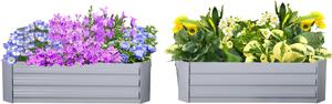 Brugel Set di 2 Letti per Orto Rialzati con Fondo Aperto per Piante e Ortaggi in Acciaio 100x100x30 cm colore Grigio - DH84594