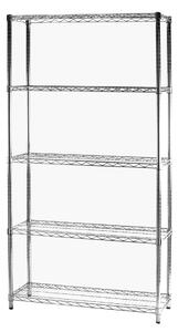 Scaffale libreria 5 ripiani per esterno 35x90xh177 cm inox zincato Outdoor