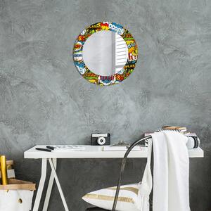 Specchio rotondo stampato Modello di stile comico fi 50 cm