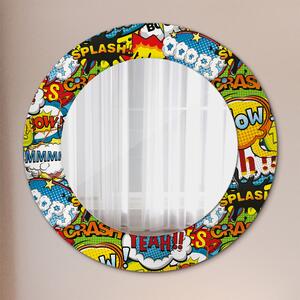 Specchio rotondo stampato Modello di stile comico fi 50 cm