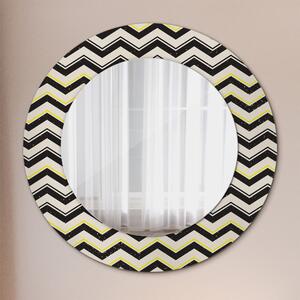 Specchio tondo con decoro Pattern a zigzag fi 50 cm