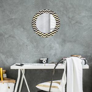 Specchio tondo con decoro Pattern a zigzag fi 50 cm
