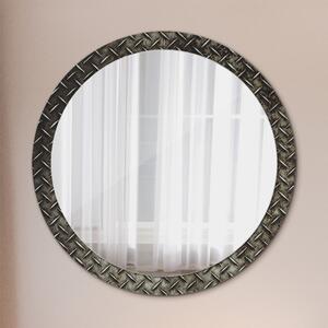 Specchio rotondo stampato Texture in acciaio fi 100 cm