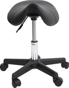 DecHome Sgabello con Ruote in Ecopelle colore Nero