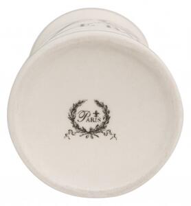 Porta spazzolini in porcellana bianca decorata "Le Bain Paris" L8,5xPR8,5xH11,5 cm