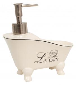 Dispenser sapone liquido in porcellana bianca decorata "Le Bain Paris" L17xPR9xH16 cm