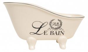Contenitore multifunzione in porcellana bianca con decoro "Le Bain Paris" L25,5xPR13,5xH14 cm