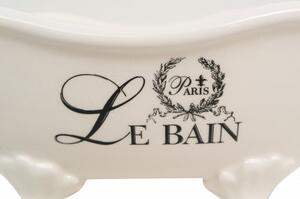 Contenitore multifunzione in porcellana bianca con decoro "Le Bain Paris" L25,6xPR12,7xH11,5 cm