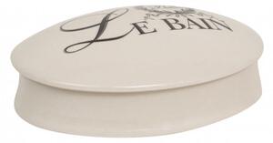 Contenitore con coperchio in porcellana bianca decorata "Le Bain Paris" L20,5xPR15xH6 cm