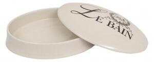 Contenitore con coperchio in porcellana bianca decorata "Le Bain Paris" L20,5xPR15xH6 cm
