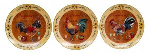 Set tre piatti decorativi da parete in ceramica decorata L40XPR40XH4 cm
