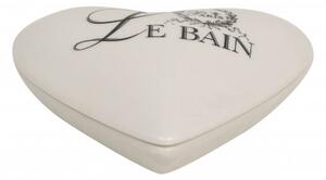 Contenitore con coperchio in porcellana bianca decorata "Le Bain Paris" L10,4xPR8,7xH4 cm