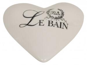 Contenitore con coperchio in porcellana bianca decorata "Le Bain Paris" L10,4xPR8,7xH4 cm