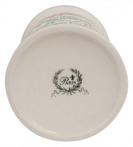 Porta spazzolini in porcellana bianca decorata "Savons Superfines" L8,5xPR8,5xH11,5 cm
