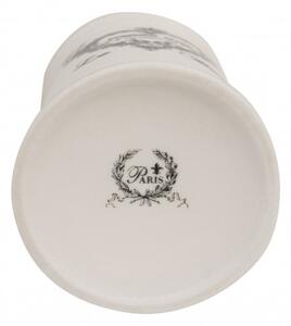 Porta spazzolini in porcellana bianca decorata "Powder Soap" L8,5xPR8,5xH11,5 cm