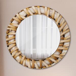 Specchio rotondo stampato Treccia naturale fi 50 cm