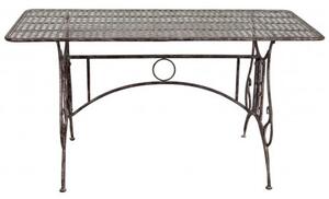 Tavolo in ferro battuto smontabile finitura ruggine anticata 150x80x77 cm