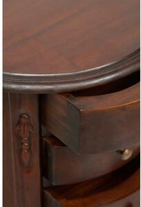Tavolino comodino in legno massello di mogano finitura noce 34x34x70 cm