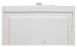 Credenza Country in legno massello di tiglio finitura bianca anticata L202xPR45xH103 cm. Made in Italy