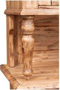 Vetrina credenza in legno massello di tiglio finitura naturale L107xPR43xH238 cm. Made in Italy