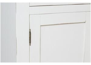 Vetrina credenza in legno massello di tiglio finitura bianca anticata L107xPR43xH238 cm. Made in Italy