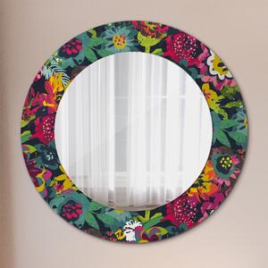 Specchio rotondo stampato Fiori dipinti a mano fi 50 cm