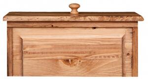 Comodino Country in legno massello di tiglio finitura naturale L50xPR35xH70 cm. Made in Italy