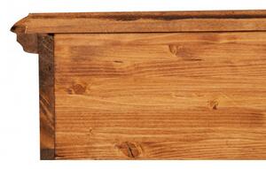 Cassapanca Country in legno massello di tiglio finitura noce L100xPR38xH48 cm. Made in Italy