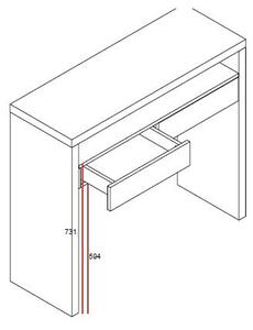 Scrivania con piano estraibile Console Mel - Woodman