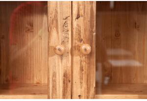 Vetrinetta scantonata da appendere in legno massello di tiglio finitura naturale Made in Italy