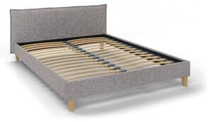 Letto matrimoniale imbottito grigio con griglia 160x200 cm Tina - Ropez