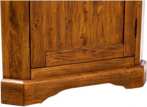 Angoliera Country in legno massello di tiglio finitura noce L50xPR50xH92 cm. Made in Italy
