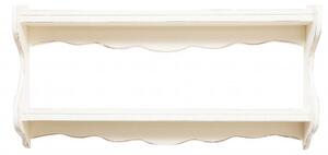 Piattaia Country in legno massello di tiglio finitura bianca anticata L84xPR12xH68 cm. Made in Italy