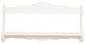 Piattaia Country in legno massello di tiglio finitura bianca anticata L84xPR12xH68 cm. Made in Italy