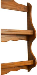 Piattaia Country in legno massello di tiglio finitura noce L84xPR12xH68 cm. Made in Italy