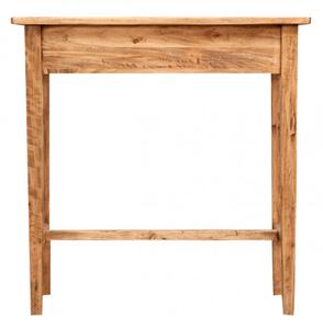 Tavolino consolle Country in legno massello di tiglio finitura naturale L73xPR36xH75 cm. Made in Italy