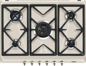 Smeg SRV876AVOGH2 Piano Cottura 5 Fuochi a Gas 70 cm colore Avena