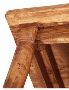 Tavolino da fumo Country in legno massello di tiglio finitura naturale L90xPR90xH45 cm. Made in Italy