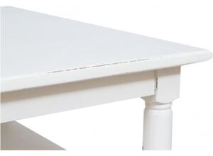Tavolino da fumo Country in legno massello di tiglio finitura bianca L90xPR90xH45 cm. Made in Italy