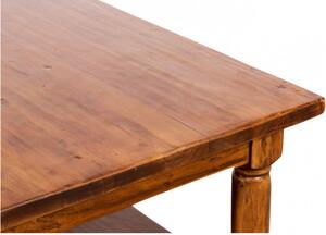 Tavolino da fumo Country in legno massello di tiglio finitura noce Made in Italy