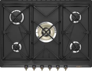 Smeg SRV876AOGH Piano Cottura 5 Fuochi a Gas 68,5 cm colore Nero