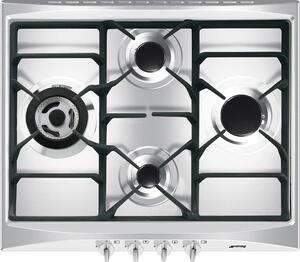 Smeg SR264XGH2 Piano Cottura 4 Fuochi a Gas 60 cm Accensione elettronica colore Inox