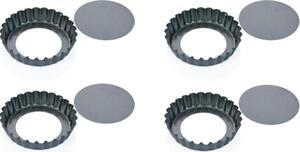 Tescoma Stampo per Dolci Crostatina Antiaderente con Fondo Rimovibile Set 4 Pezzi 10 cm colore Grigio - Delicia
