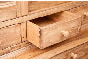 Credenza Country in legno massello di tiglio finitura naturale L142xPR50xH225 cm. Made in Italy
