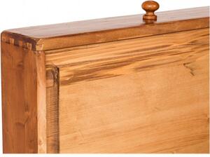 Credenza Country in legno massello di tiglio finitura noce L142xPR50xH90 cm. Made in Italy
