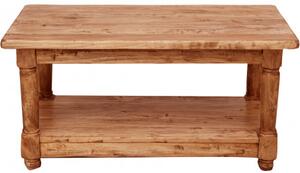 Tavolo da fumo Country in legno massello di tiglio finitura naturale L90xPR50xH45 cm. Made in Italy