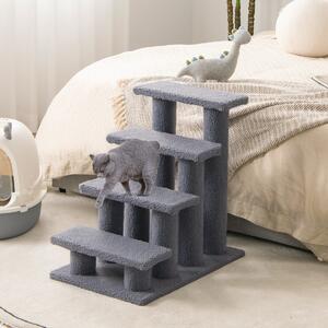 Costway Albero di gatto per graffiare in truciolare, Albero rampicante per gatti 60,5cm Grigio