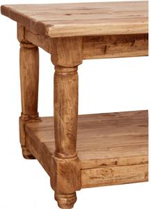 Tavolo da fumo Country in legno massello di tiglio finitura naturale L90xPR50xH45 cm. Made in Italy